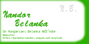 nandor belanka business card